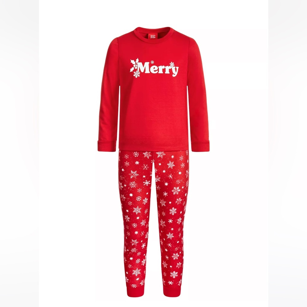Family Pajamas Red Merry Kids Pajama Set